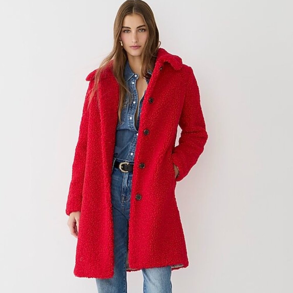 J Crew-NWT- teddy sherpa topcoat